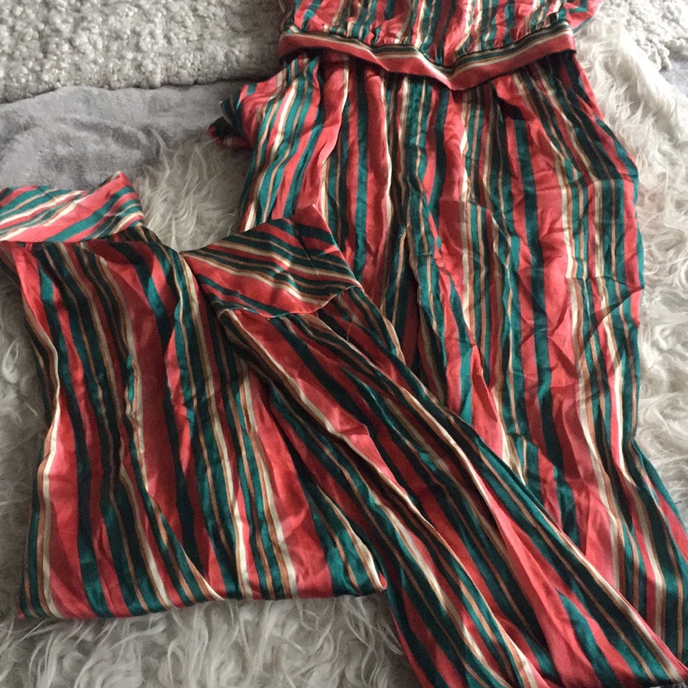 Ulyana Sergeenko Silk Striped Jumpsuit - Picture 3 of 6